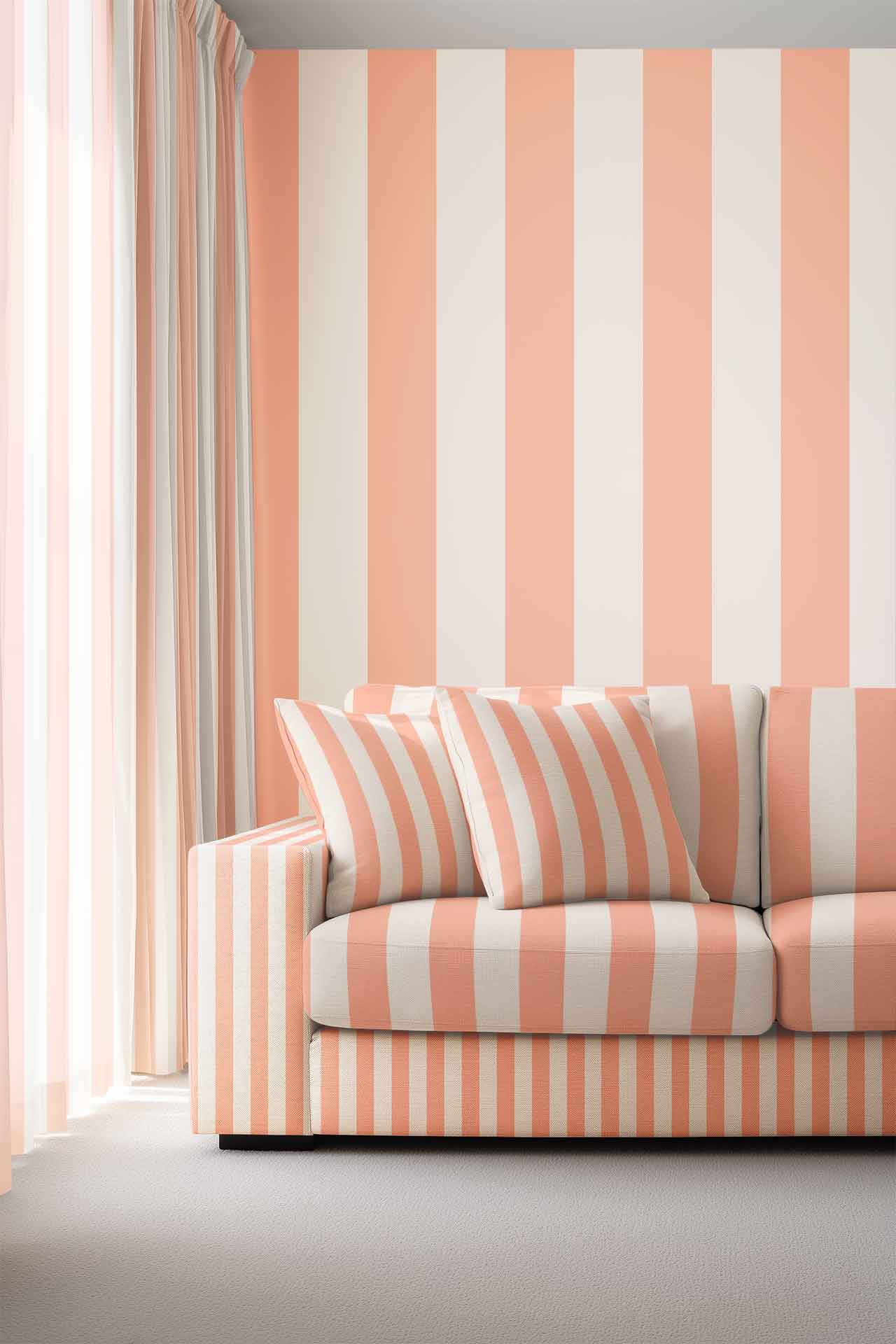 Peach & Cream Stripe