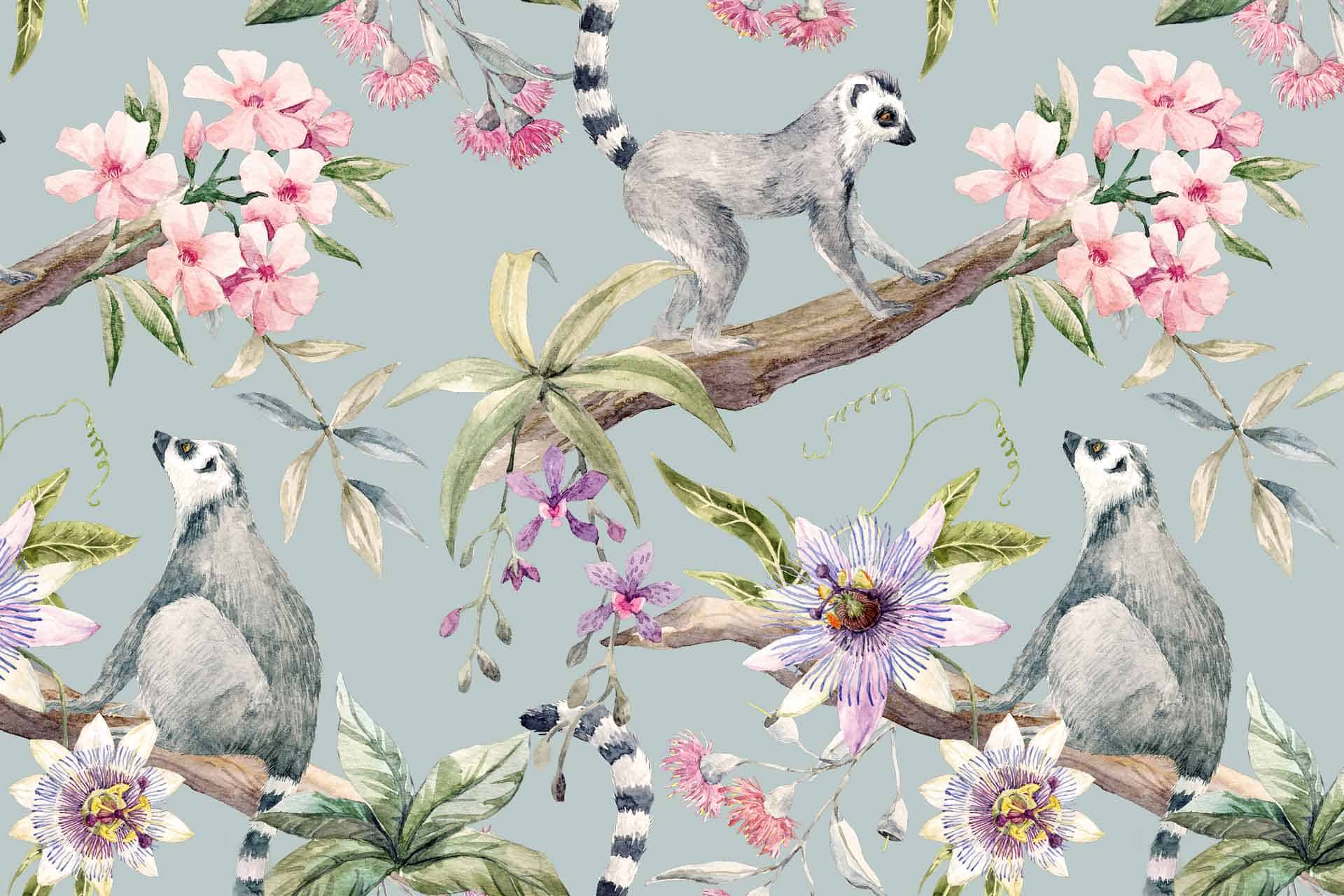 Lemurs and Hibiscus