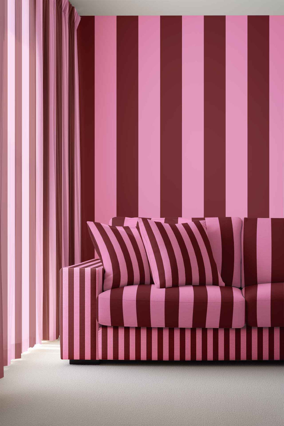 Burgundy &amp; Pink Stripe