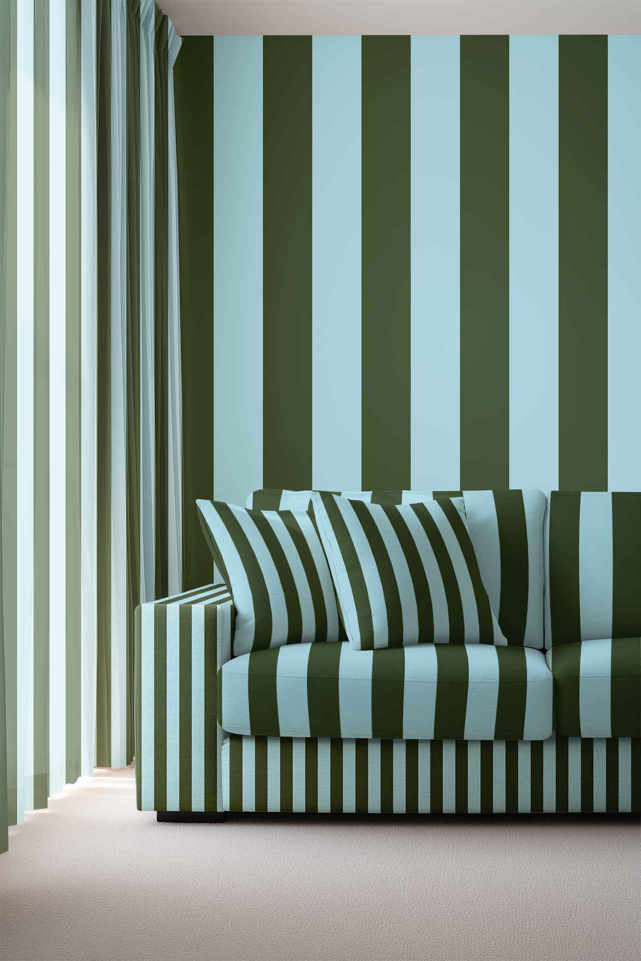 Dark Green &amp; Blue Stripe