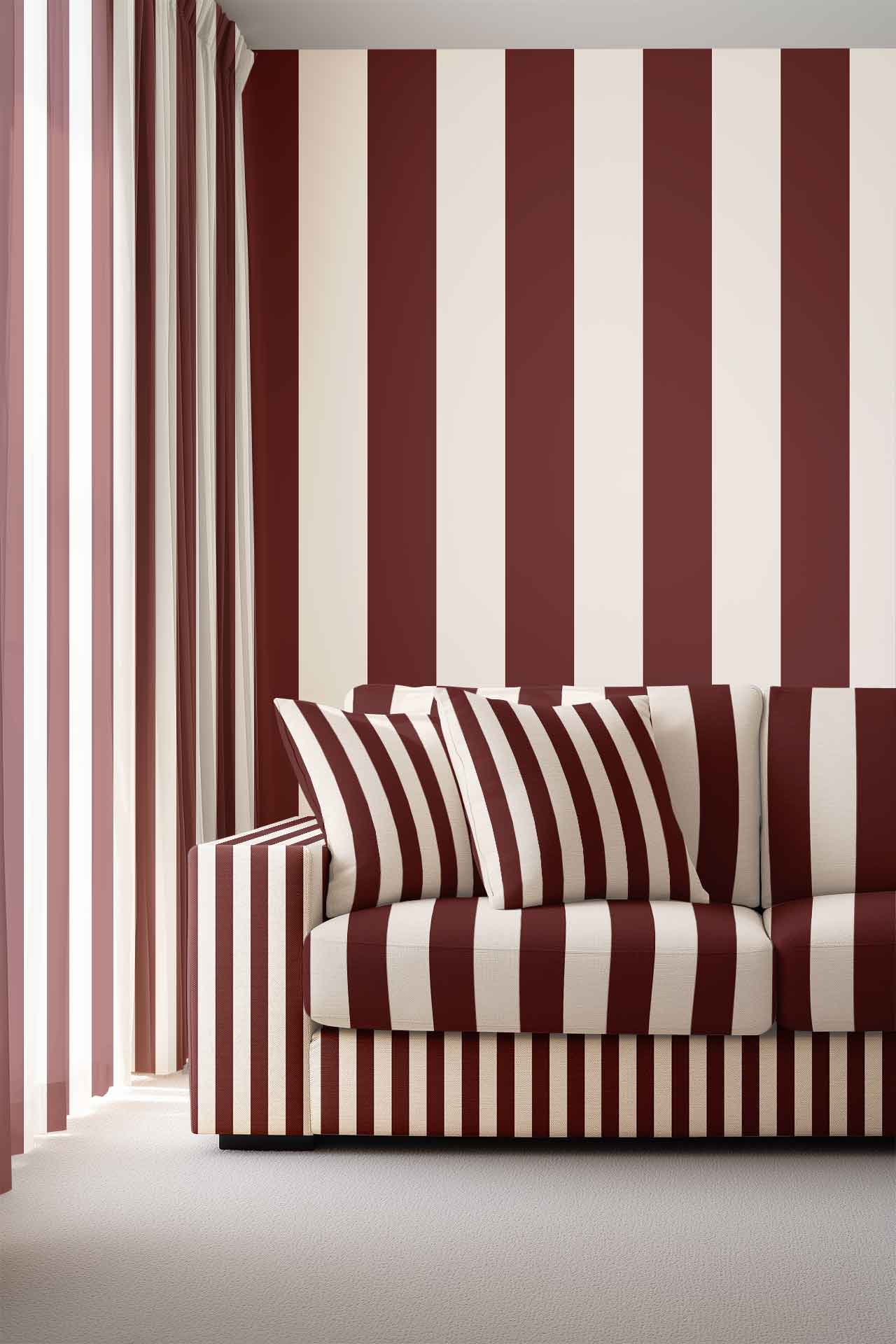 Maroon &amp; Cream Stripe