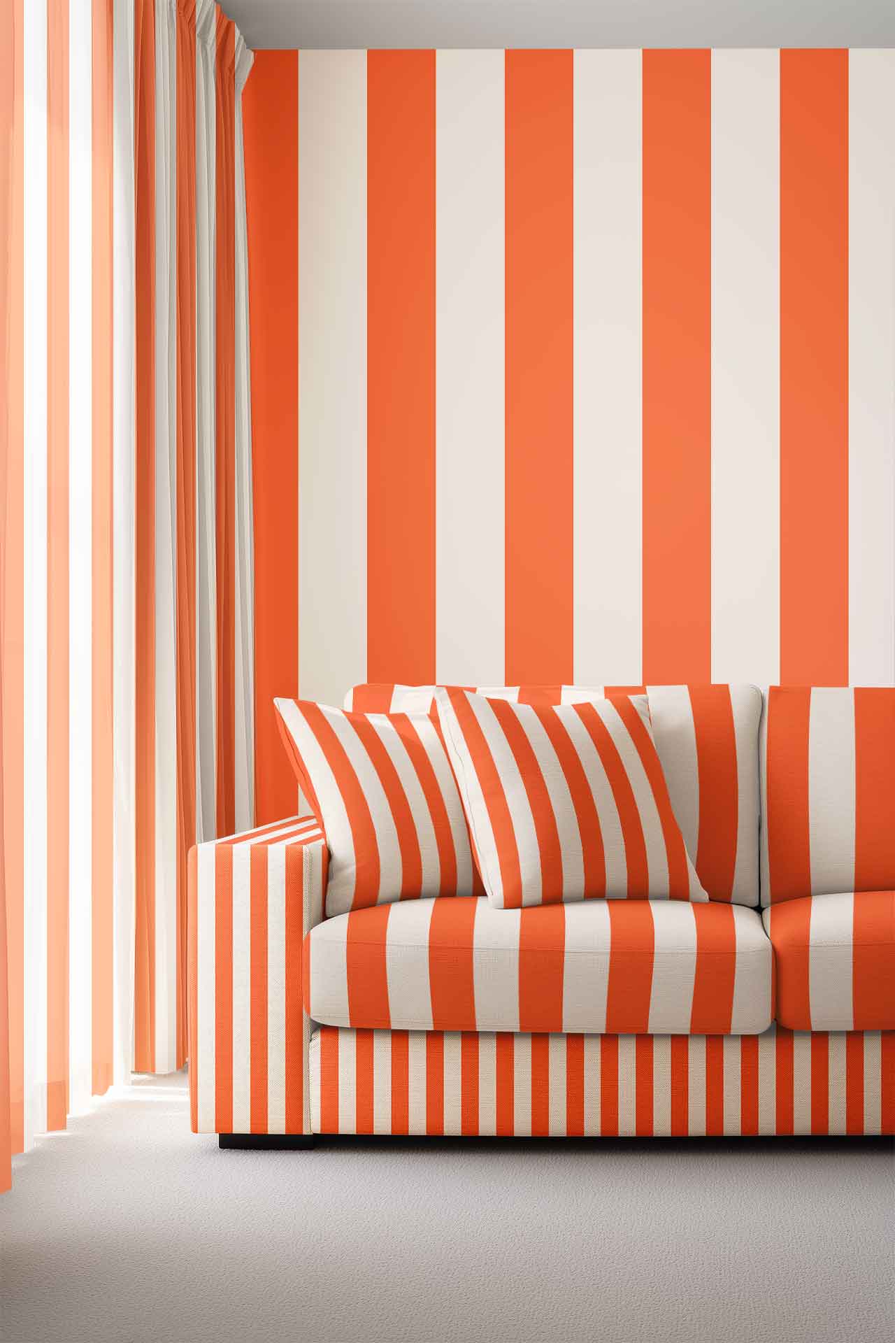 Orange &amp; Cream Stripe