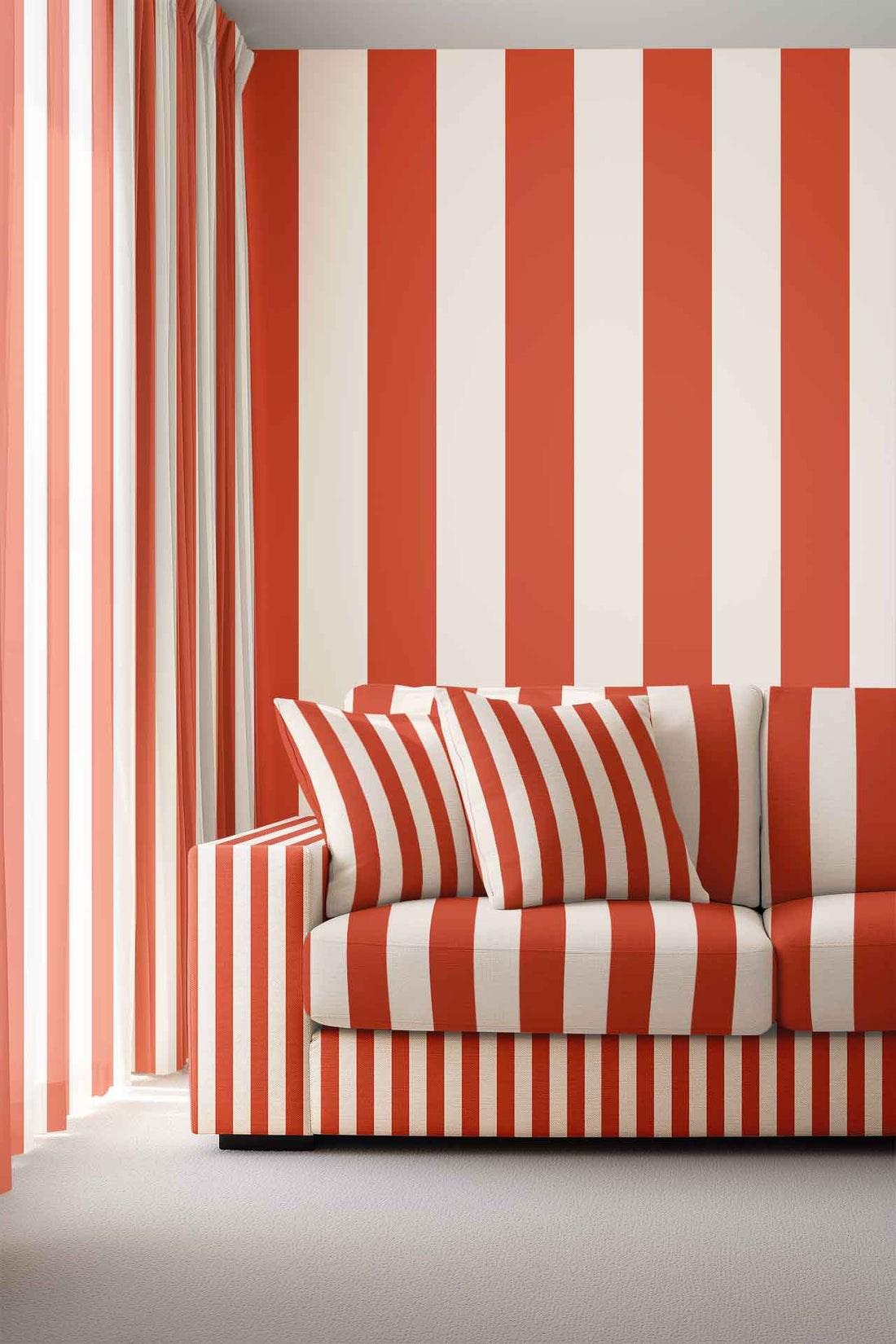Red &amp; Cream Stripe