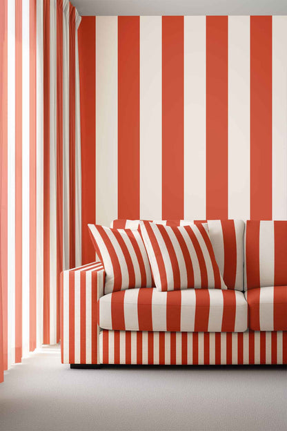 Red &amp; Cream Stripe